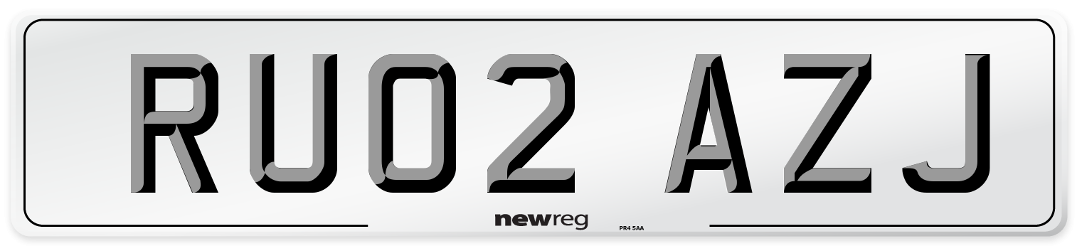 RU02 AZJ Number Plate from New Reg